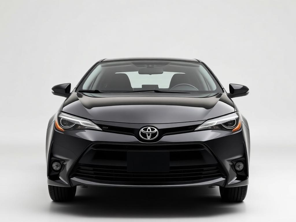 Toyota Corolla preto em estúdio claro